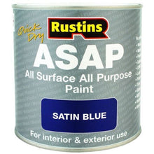Load image into Gallery viewer, Rustins ASAP Quick Dry All Surface Paint Satin Blue 500ml