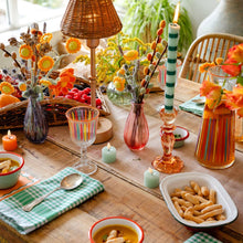 Load image into Gallery viewer, Bright Multi-Coloured Striped Wine Glasses | Kitchenware |
