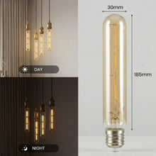 Load image into Gallery viewer, Vintage T185 Tubular LED Bulb E27 Dimmable Filament Warm Amber ~6593: T185 3W - Pack 1
