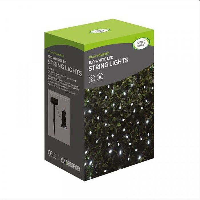 Smart Solar - Solar Powered 100 White LED String Lights