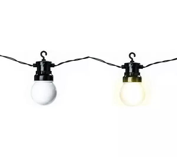 STATUS Uppsala 20 White LED String Lights Black Cable