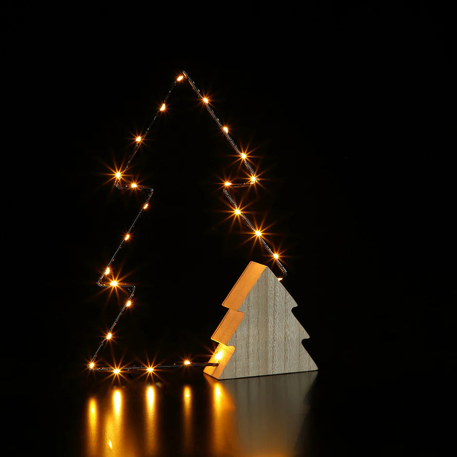 Noma 30cm Warm White LED Wire & Wood Tree Light