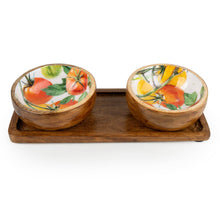 Load image into Gallery viewer, Set of 2 Dipping Bowls on Tray - Tomatoes 4pk
