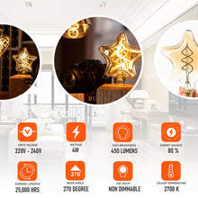 Load image into Gallery viewer, E27 LED Filament Bulb 4W Star Light Bulb Warm White ~4060
