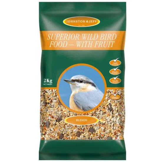 Johnston & Jeff Superior Wild Bird Food with Fruit 2Kg Bag