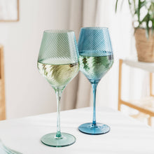 Load image into Gallery viewer, Twist Coloured Wine Glasses - Set of 2 Blue/Green
