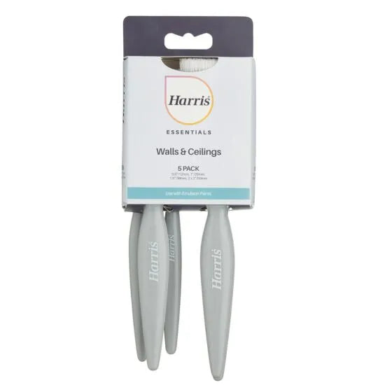 Harris Essentials Walls & Ceilings 5 Pack Paint Brushes - 0.5