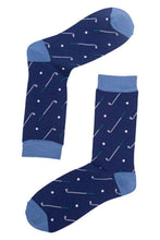 Load image into Gallery viewer, Men's Bamboo Socks - Blue, Golf
