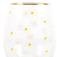 Load image into Gallery viewer, All Over Daisy Print Stemless Wine Glass
