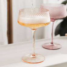 Load image into Gallery viewer, Twist Champagne Coupe Glasses - Set of 2 Pink/Peach
