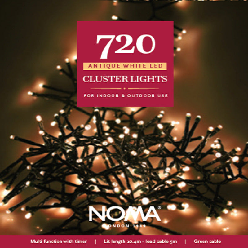 Noma 720 Antique White LED Cluster Lights - Indoor or Outdoor Use