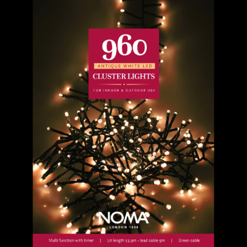 Noma 960 Antique White LED Cluster Lights - Indoor or Outdoor Use