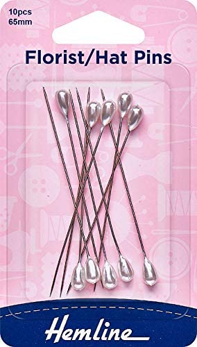 Hemline Florist/Hat Pins 10 pieces 65mm