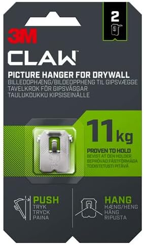 3M Claw Drywall Picture Hanger (proven to hold 11kg) 2pk