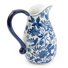 Load image into Gallery viewer, Sumatra Blue &amp; White Large Ceramic Jug 9" 1PK

