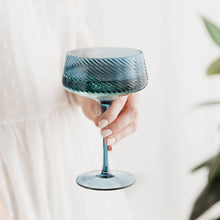 Load image into Gallery viewer, Twist Champagne Coupe Glasses - Set of 2 Blue/Green

