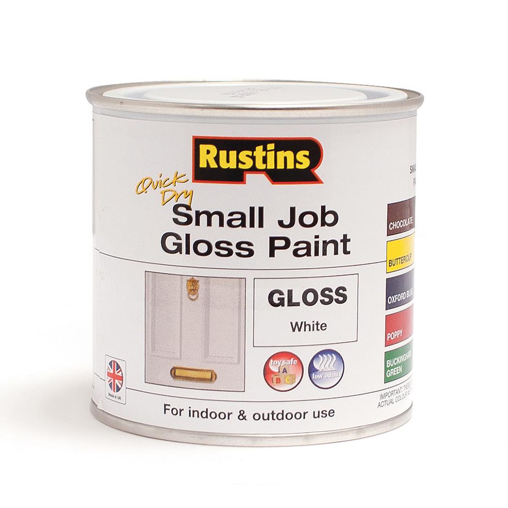 Rustins Quick Dry Small Job Gloss Paint - Gloss White 250ml