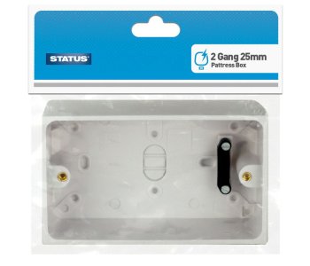 Status 2 Gang 25mm Deep Plastic Pattress Back Box