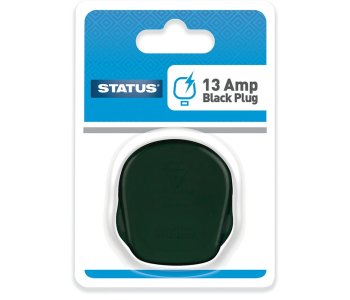 Status 13 Amp Black 3 Pin British Plug