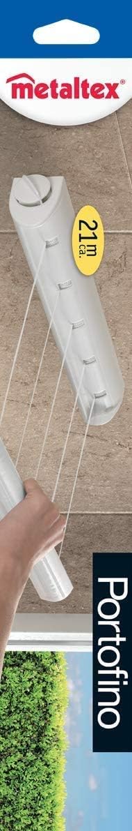 Metaltex Wall Mounted Indoor Outdoor Retractable Washing Line Airer, 21 m