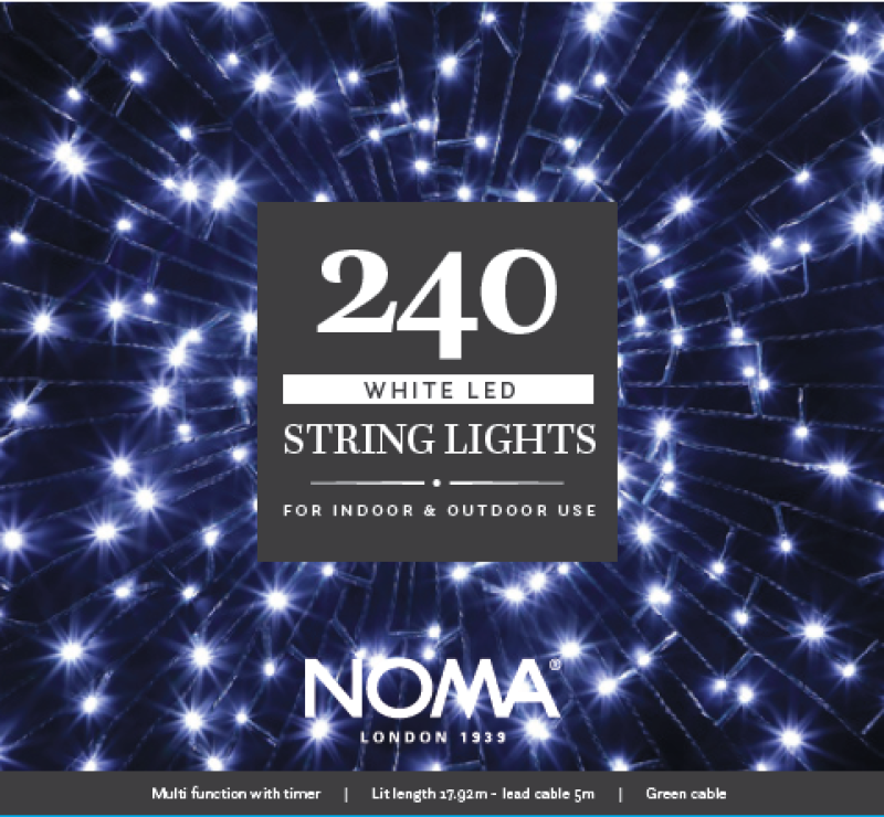 Noma 240 White LED String Lights