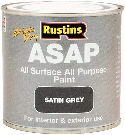 Rustins ASAP Quick Dry All Surface Paint Satin Grey 250ml
