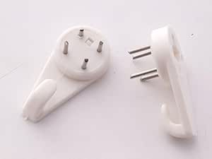 Centurion - Medium White Nylon Hard Wall Picture Hooks - Pack of 3