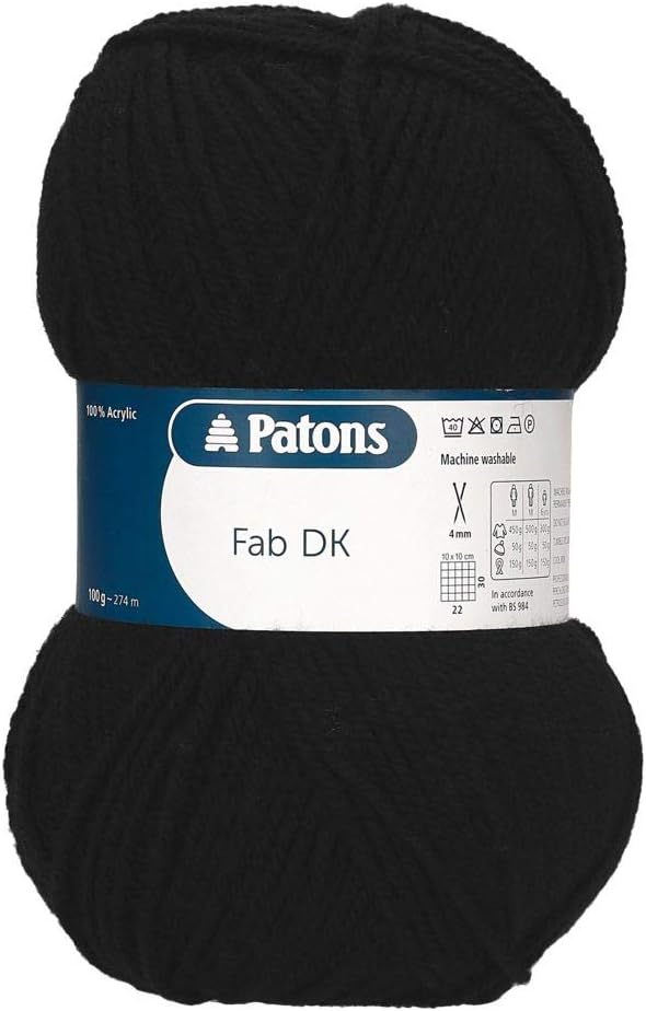 Patons Fab DK, Black (2311), 100g