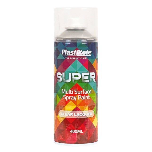 PlastiKote Super Multi Surface Spray Paint - Clear Lacquer 400ml
