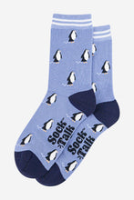 Load image into Gallery viewer, Women's Bamboo Socks - Light Blue/Navy Blue, Penguin: UK 3-7 | EU 36-40 | US 5-9
