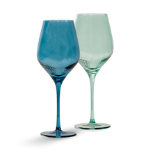 Load image into Gallery viewer, Twist Coloured Wine Glasses - Set of 2 Blue/Green
