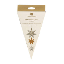 Load image into Gallery viewer, Gilded Paper Stars Decorations - 3 Pack | Christmas Tree Decorations |
