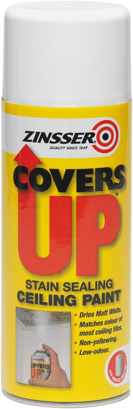 Zinsser Covers Up - Stain Sealing Ceiling Paint - Aerosol 400ml