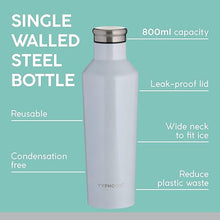 Load image into Gallery viewer, Typhoon Pure Reusable 800ml Single Walled Steel Bottle - White
