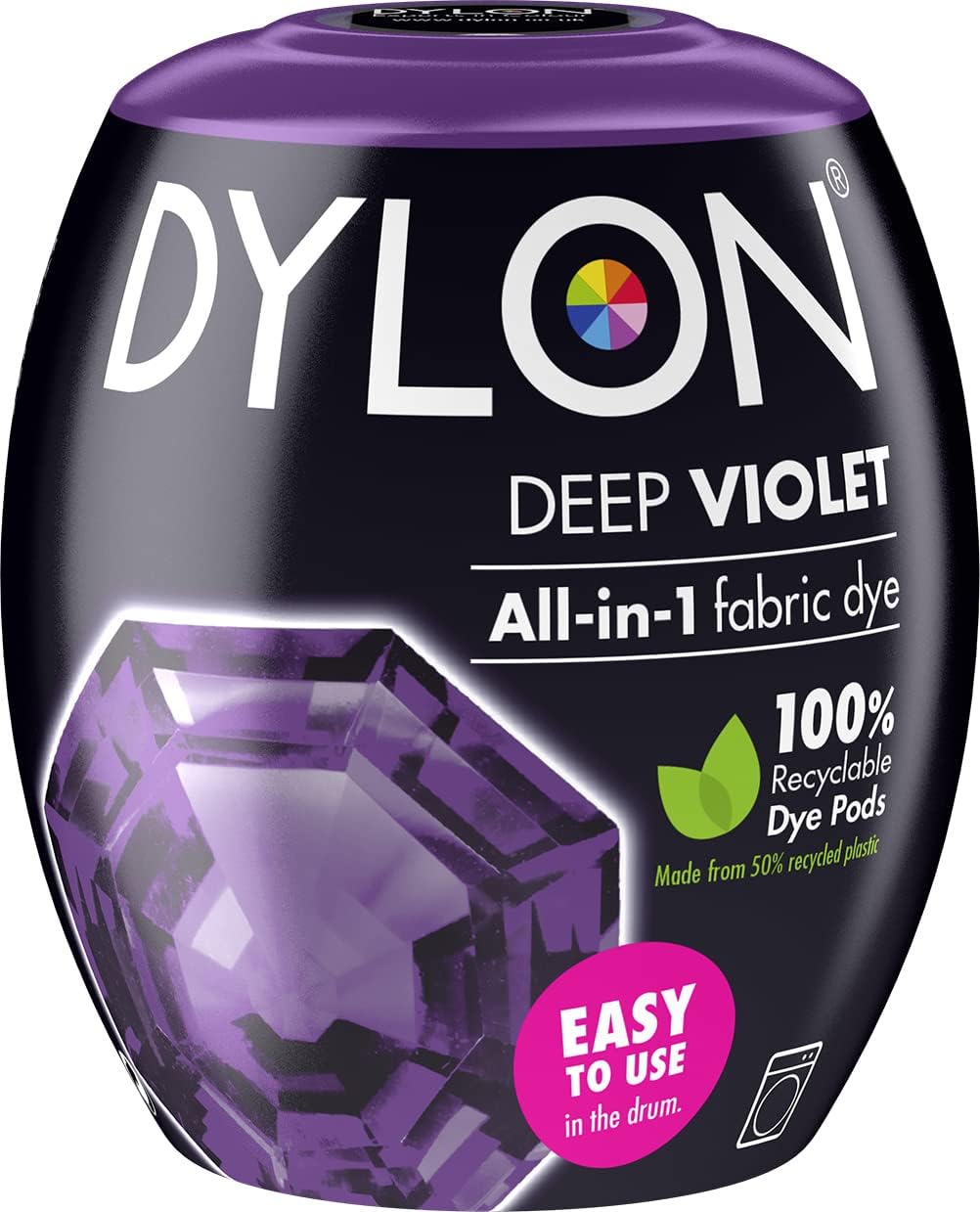 DYLON Washing Machine Fabric Dye Pod for Clothes & Soft Furnishings, 350g – Deep Violet