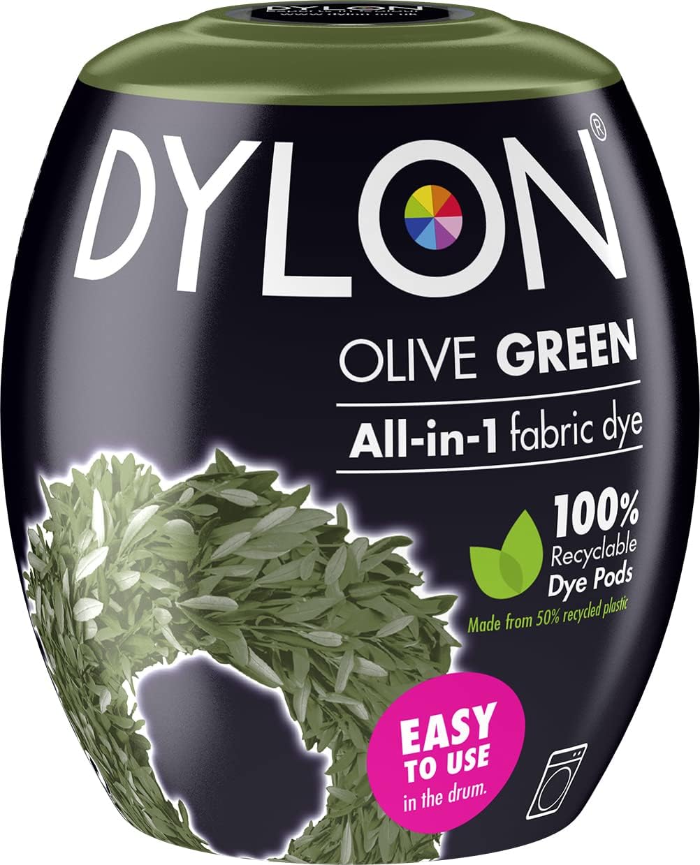 DYLON Washing Machine Fabric Dye Pod for Clothes & Soft Furnishings, 350g – Olive Green