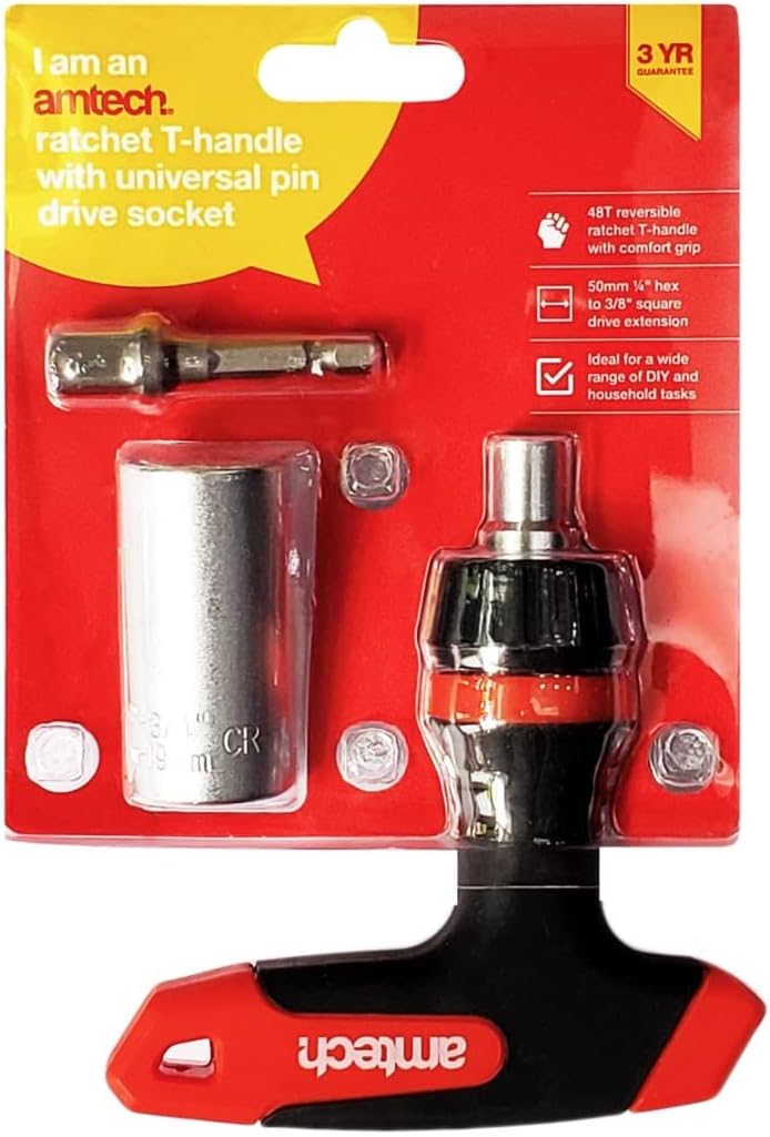 Amtech  Ratchet T-Handle with Universal pin Drive Socket