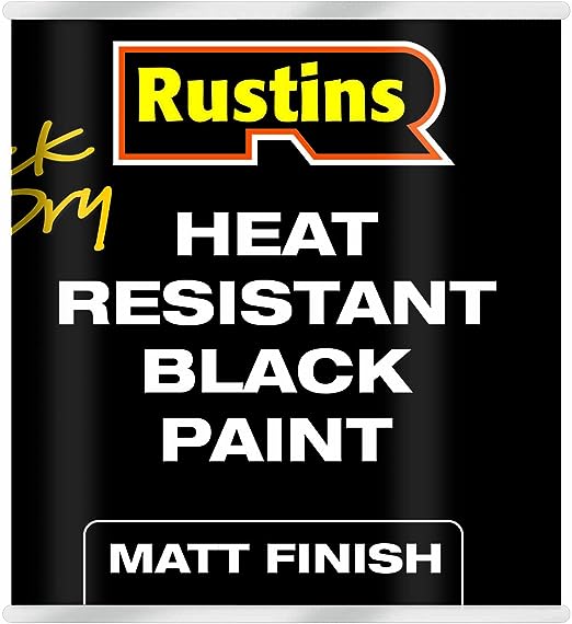 Rustins Quick Dry Heat Resistant Black Paint Matt Finish 250ml