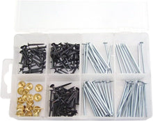 Load image into Gallery viewer, Amtech 500 Piece set of assorted nails, tacks and push pins
