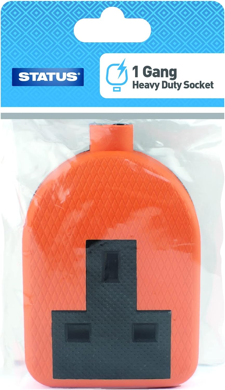 STATUS 1 WAY - ORANGE - RE-WIREABLE  HEAVY DUTY SOCKET BLOCK - 1 PK