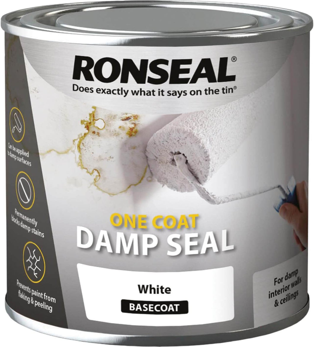 Ronseal One Coat Damp Seal  Basecoat - White, 250ml