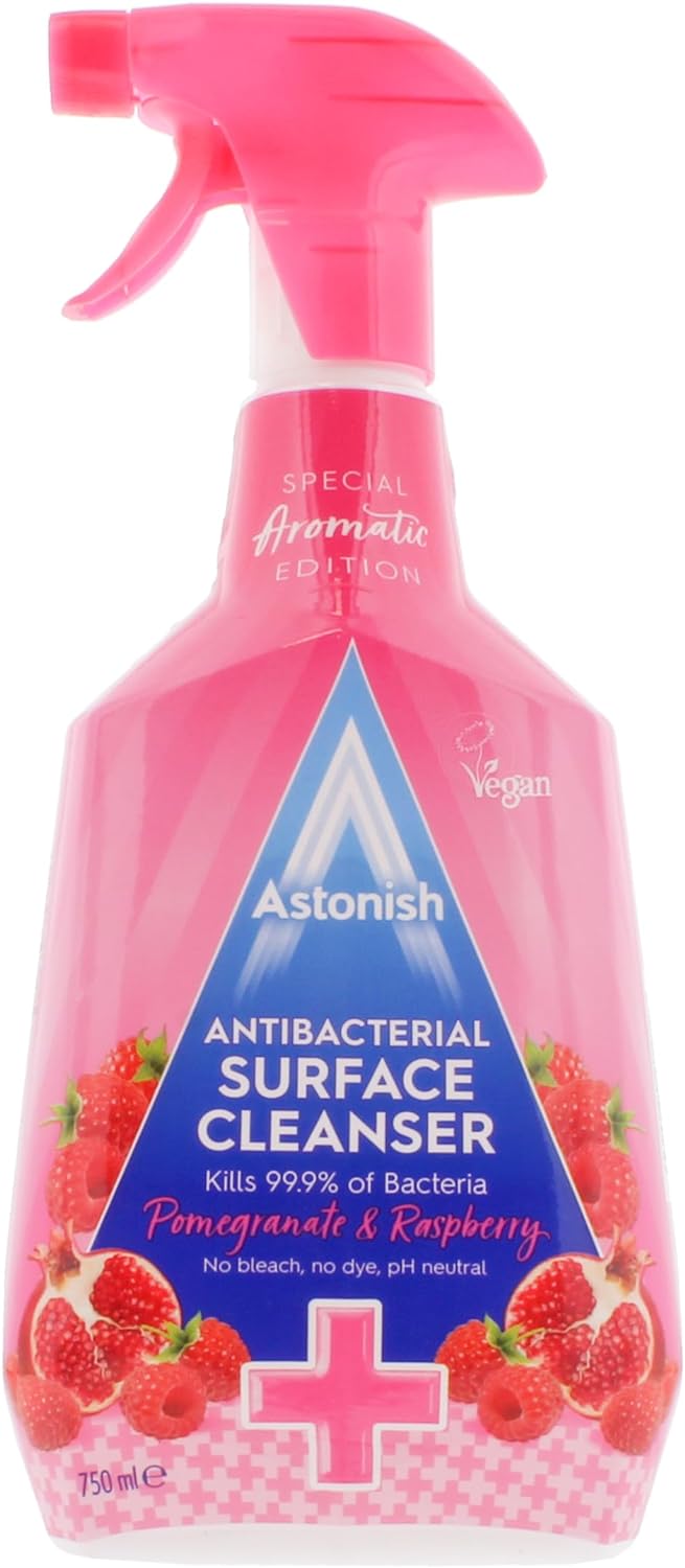 Astonish Special Aromatic Edition Multi-Purpose Anti-Bacterial Surface Cleanser Spray, Pomegranate and Raspberry Scent, 750ml