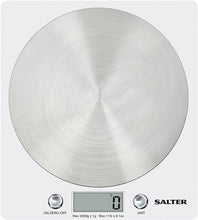 Load image into Gallery viewer, Salter White/Silver Disc Electronic Kitchen Scales
