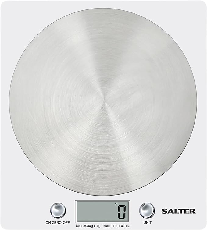 Salter White/Silver Disc Electronic Kitchen Scales