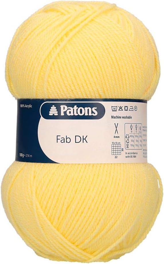 Patons Knitting Yarn, Acrylic, Lemon, 100g (02330)