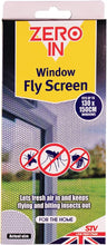 Load image into Gallery viewer, Zero In Window Fly Screen. 1.3 x 1.5 m. Weighted, Washable Barrier Mesh, UV Light Resistant. Protects Homes from Insects and Flies
