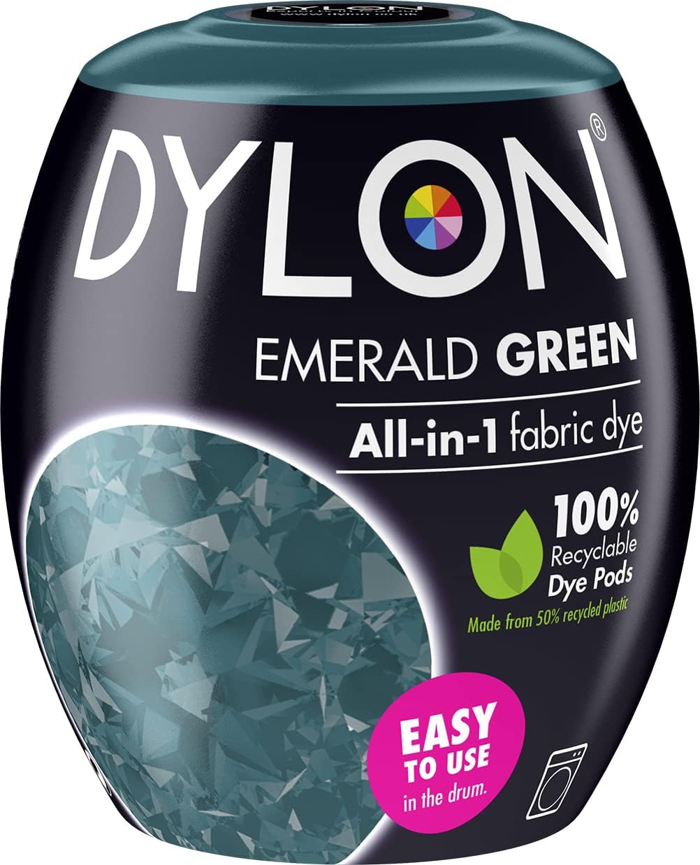 DYLON Washing Machine Fabric Dye Pod for Clothes & Soft Furnishings, 350g – Emerald Green