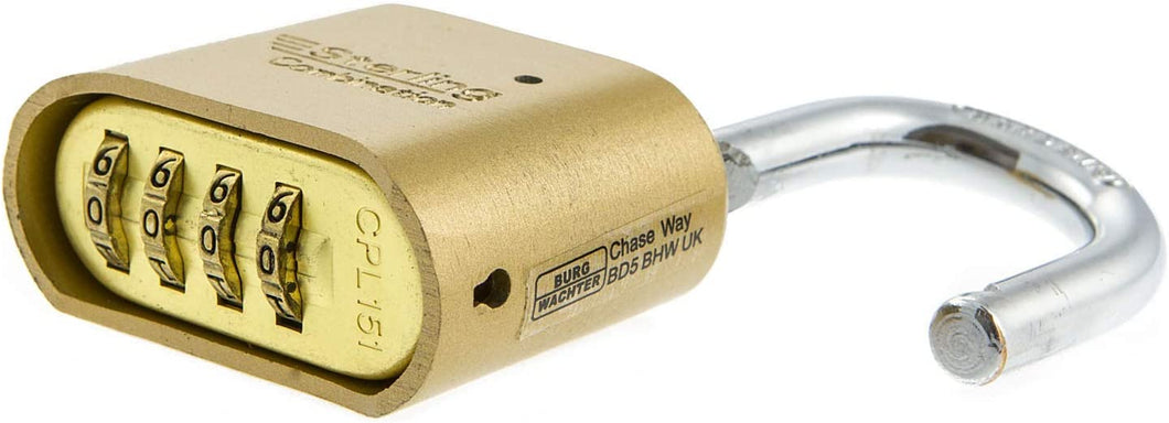 Sterling CPL151 50mm Brass Combination Padlock with 4-Dial and Double Locking