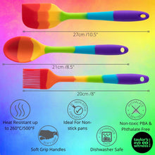 Load image into Gallery viewer, Taylors Eye Witness Rainbow Mini Silicone Spoon, Spatula and Brush Set
