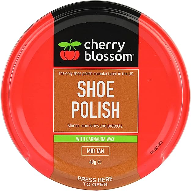 Cherry Blossom Mid Tan Shoe Polish 40g Tin